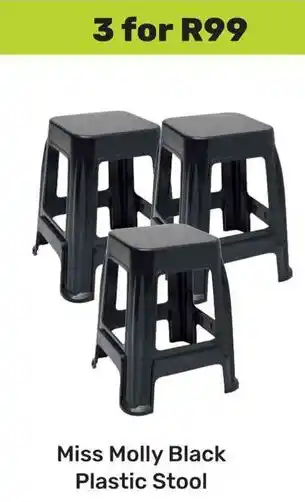 Game Miss Molly Black Plastic Stool offer