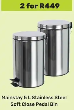 Game Mainstay Stainless Steel Soft Close Pedal Bin offer