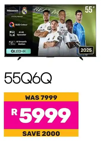 Game Hisense 55" Smart QLED 4K TV offer
