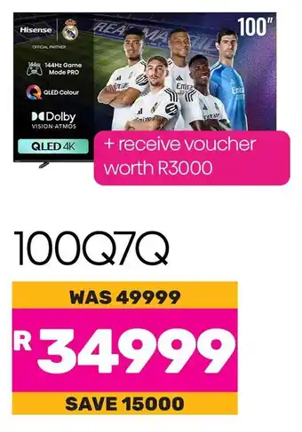 Game Hisense 100" Smart 144Hz QLED 4K TV offer