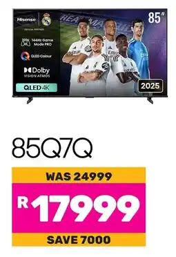 Game Hisense 85" Smart 144Hz QLED 4K TV offer