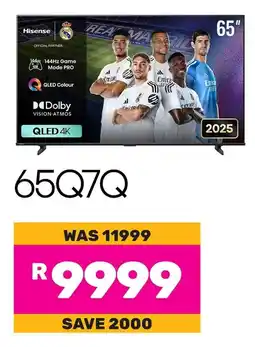 Game Hisense 65" Smart 144Hz QLED 4K TV offer