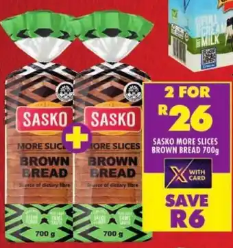 Shoprite Sasko more slices brown bread offer