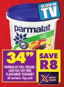 Shoprite Parmalat full cream/ low fat/ fat free flavoured yoghurt offer