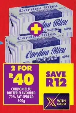 Shoprite Cordon bleu butter flavoured 70% fat spread offer