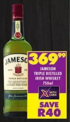 Shoprite Jameson triple distilled irish whiskey offer