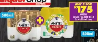 Shoprite Amstel lager/ radler beer cans offer