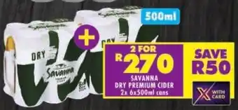 Shoprite Savanna dry premium cider cans offer