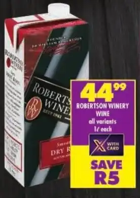 Shoprite Robertson winery wine offer