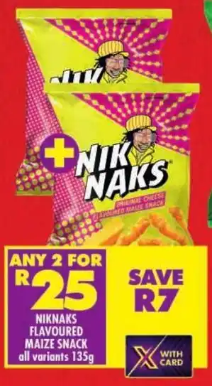 Shoprite Niknaks flavoured maize snack offer