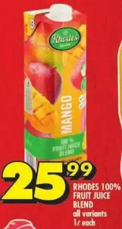 Shoprite Rhodes 100% fruit juice blend offer