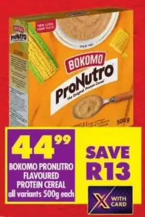 Shoprite Bokomo pronutro flavoured protein cereal offer