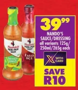 Shoprite Nando's sauce/ dressing offer