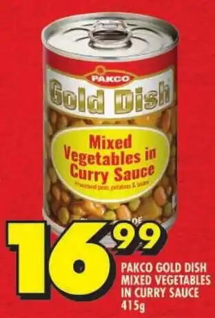 Shoprite Pakco gold dish mixed vegetables in curry sauce offer