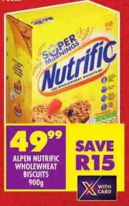 Shoprite Alpen nutrific wholewheat biscuits offer
