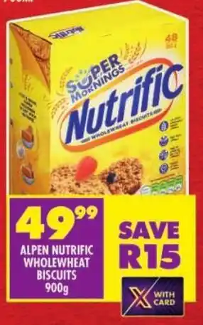 Shoprite Alpen nutrific wholewheat biscuits offer