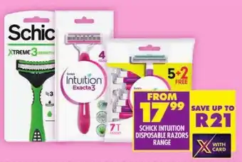 Shoprite Schick intuition disposable razors range offer