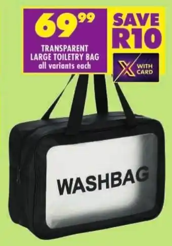 Shoprite Transparent large toiletry bag offer
