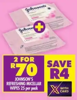 Shoprite Johnson's refreshing micellar wipes offer