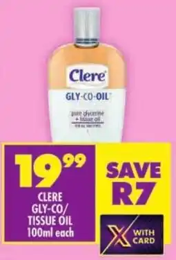 Shoprite Clere gly-co/ tissue oil offer