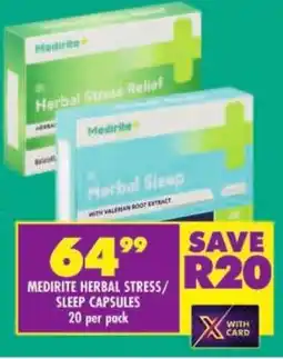 Shoprite Medirite herbal stress/ sleep capsules offer