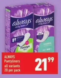 Shoprite ALWAYS Pantyliners offer