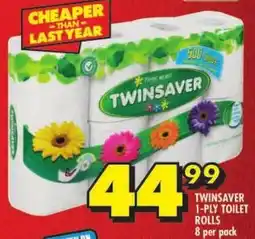 Shoprite Twinsaver 1-ply toilet rolls offer