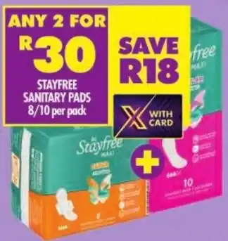 Shoprite Stayfree sanitary pads offer
