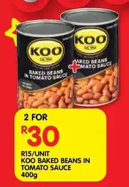 Shoprite Koo Baked Beans in Tomato Sauce 400g offer