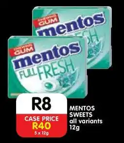 Shoprite MENTOS SWEETS all variants 12g offer