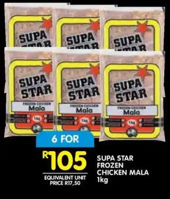 Shoprite SUPA STAR FROZEN CHICKEN MALA 1kg offer