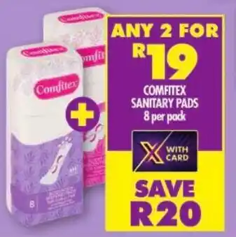 Shoprite Comfitex sanitary pads offer