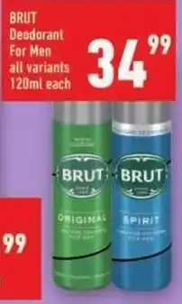Shoprite BRUT Deodorant For Men offer