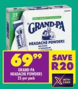 Shoprite Grand-pa headache powders offer