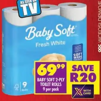 Shoprite Baby soft 2-ply toilet rolls offer
