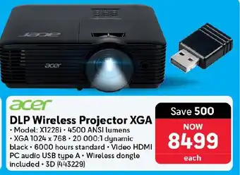 Makro Acer DLP Wireless Projector XGA offer
