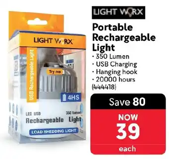 Makro Light Worx Portable Rechargeable Light offer