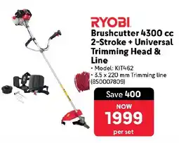 Makro RYOBI Brushcutter 4300 cc 2-Stroke + Universal Trimming Head & Line offer