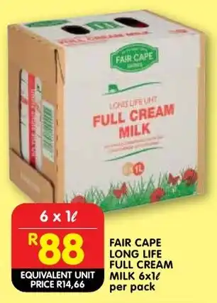 Shoprite Fair cape long life full cream milk offer