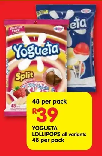 Shoprite Yogueta lollipops offer