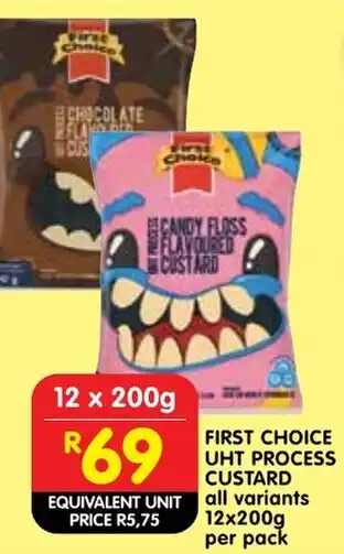 Shoprite First choice uht process custard offer