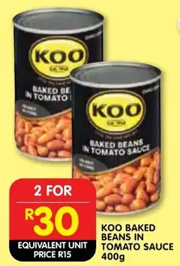 Shoprite Koo baked beans in tomato sauce offer