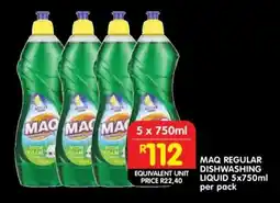 Shoprite MAQ REGULAR DISHWASHING LIQUID 5x750ml offer