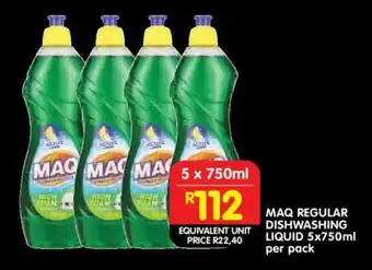 Shoprite MAQ REGULAR DISHWASHING LIQUID 5x750ml offer
