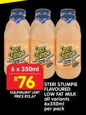 Shoprite STERI STUMPIE FLAVOURED LOW FAT MILK offer