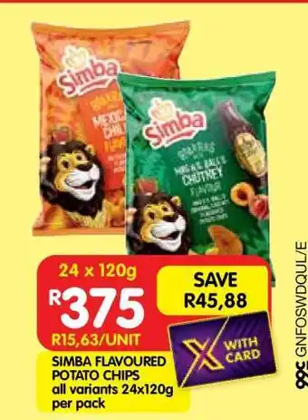 Shoprite SIMBA FLAVOURED POTATO CHIPS offer