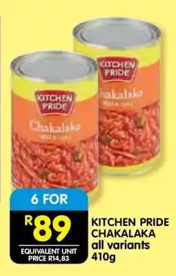 Shoprite KITCHEN PRIDE CHAKALAKA all variants 410g offer