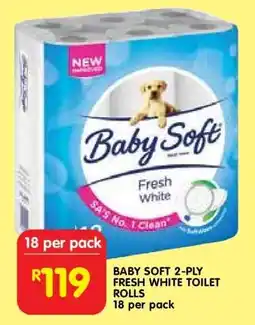 Shoprite BABY SOFT 2-PLY FRESH WHITE TOILET ROLLS offer