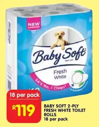 Shoprite BABY SOFT 2-PLY FRESH WHITE TOILET ROLLS offer