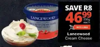 Checkers Lancewood Cream Cheese offer